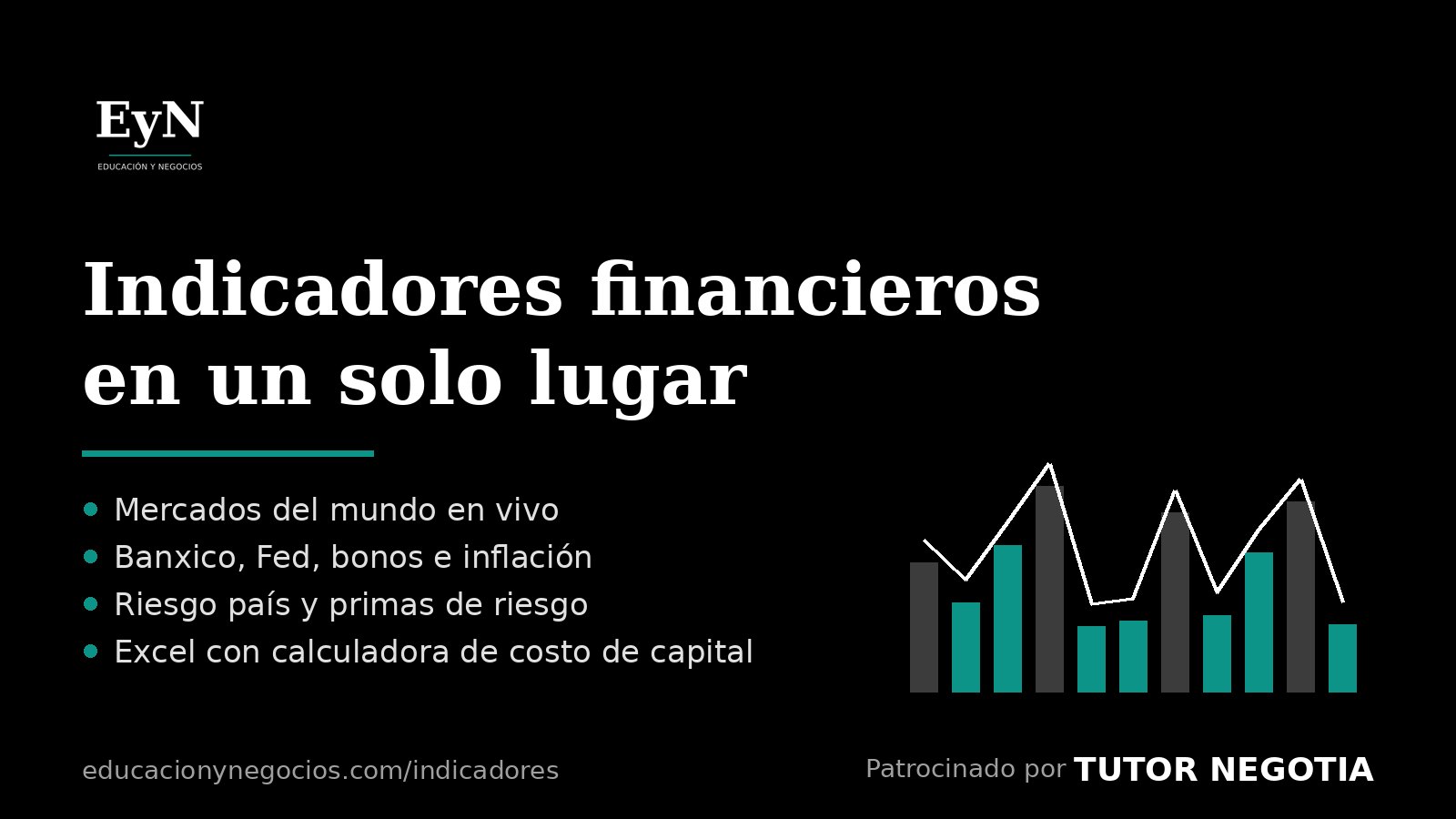 Indicadores financieros en un solo lugar, patrocinado por Tutor Negotia